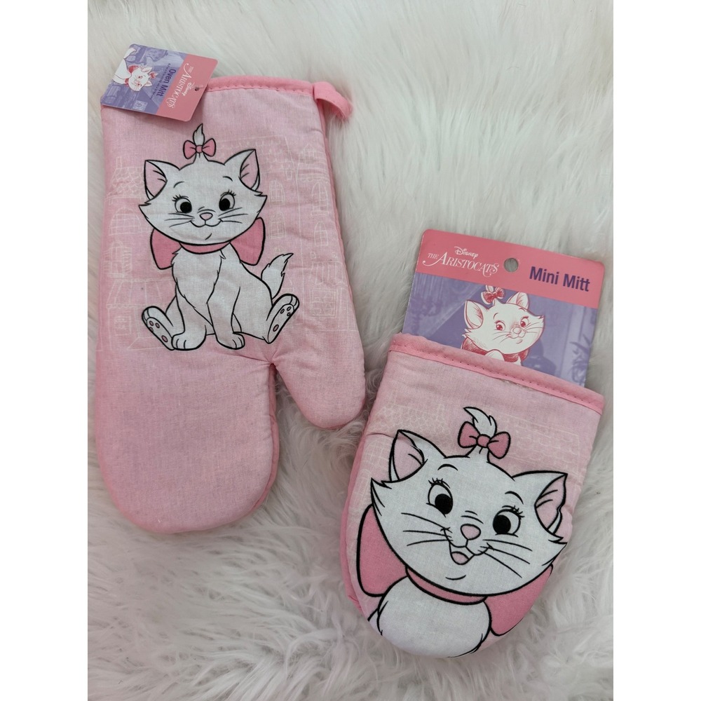 Disney The Aristocats Marie Pink Oven Mitt and Mini Mitt Set 2pc NWT